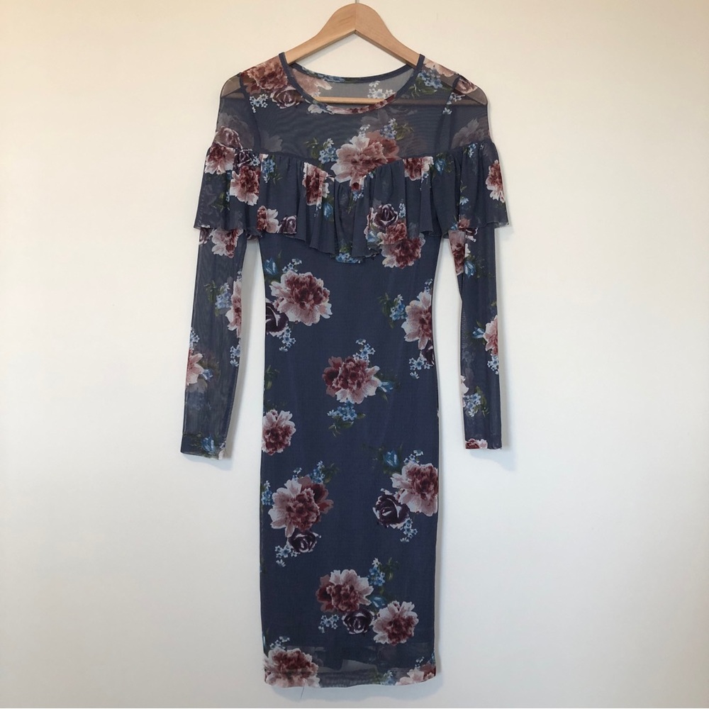 Bailey Blue Floral Ruffle Dress